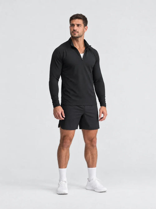 Gripped Quarter Zip – Black