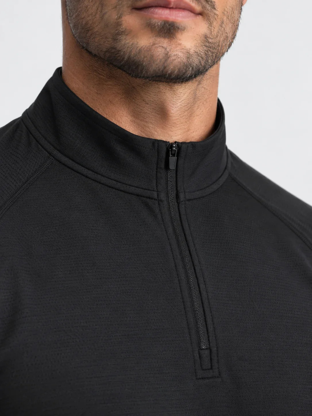 Gripped Quarter Zip – Black